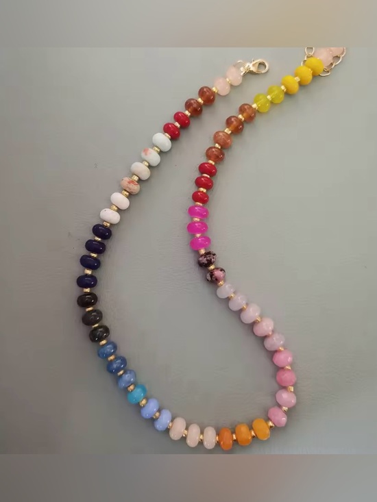 Anthropologie Jewelry - Natural Stones Necklace Original Multicolor Beaded Necklace